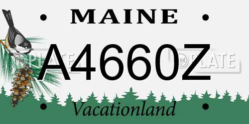 A4660Z Maine License Plate