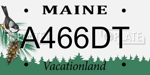 A466DT Maine License Plate