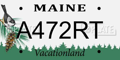 A472RT Maine License Plate