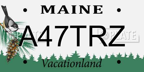 A47TRZ Maine License Plate