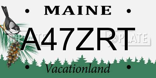 A47ZRT Maine License Plate