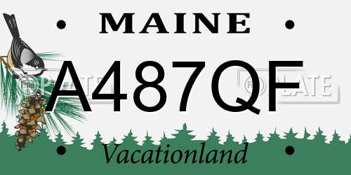 A487QF Maine License Plate
