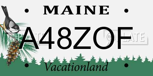 A48ZOF Maine License Plate