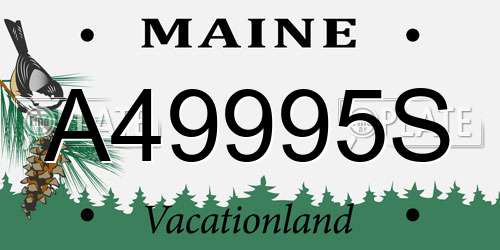 A49995S Maine License Plate