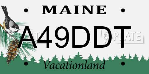 A49DDT Maine License Plate