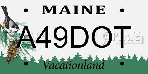 A49DOT Maine License Plate