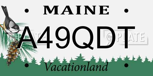 A49QDT Maine License Plate