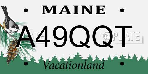 A49QQT Maine License Plate