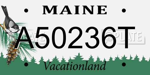 A50236T Maine License Plate
