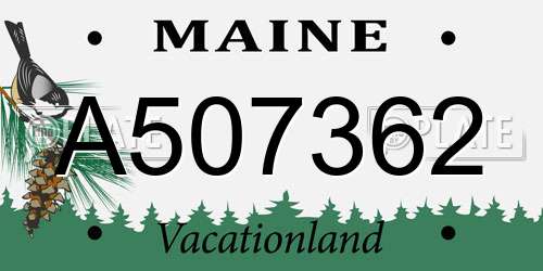A507362 Maine License Plate
