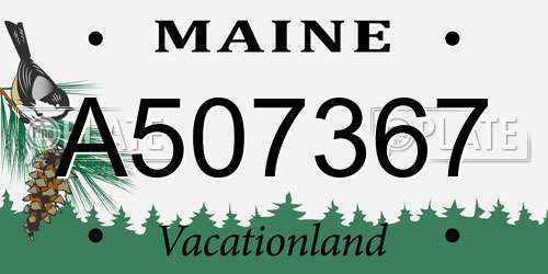A507367 Maine License Plate