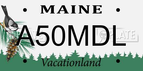 A50MDL Maine License Plate