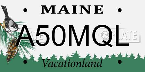 A50MQL Maine License Plate