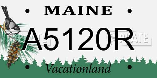 A5120R Maine License Plate