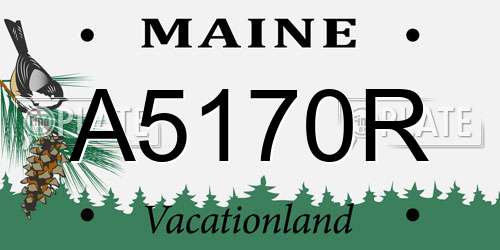 A5170R Maine License Plate