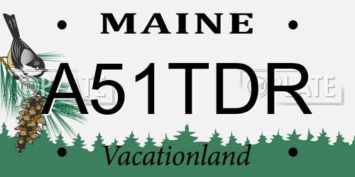 A51TDR Maine License Plate