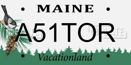 A51TOR Maine License Plate