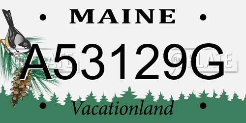 A53129G Maine License Plate