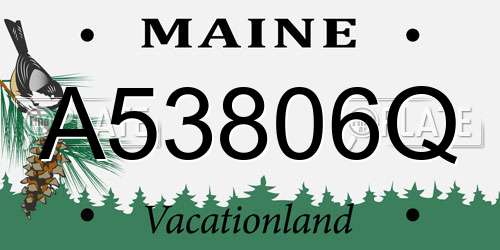 A53806Q Maine License Plate