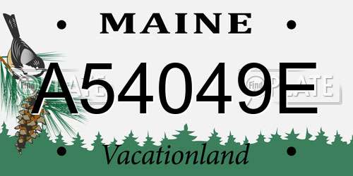 A54049E Maine License Plate
