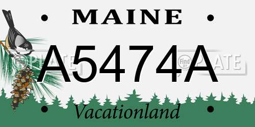 A5474A Maine License Plate