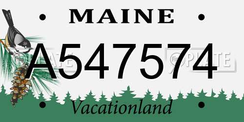 A547574 Maine License Plate