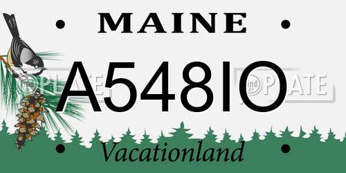 A548IO Maine License Plate