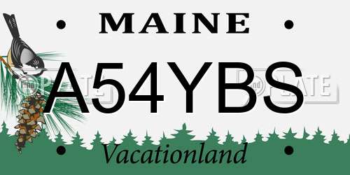 A54YBS Maine License Plate