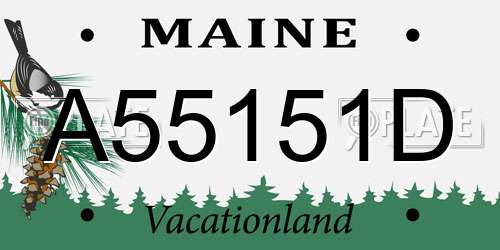 A55151D Maine License Plate
