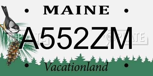 A552ZM Maine License Plate