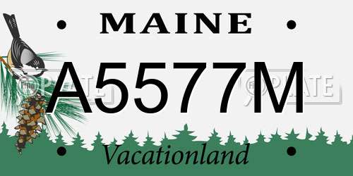 A5577M Maine License Plate
