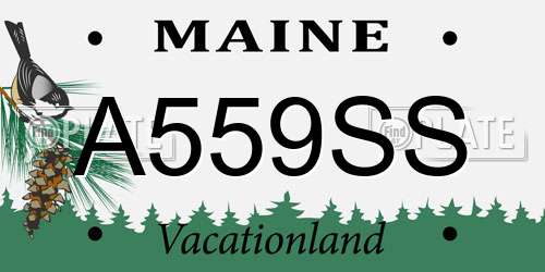 A559SS Maine License Plate