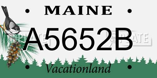 A5652B Maine License Plate
