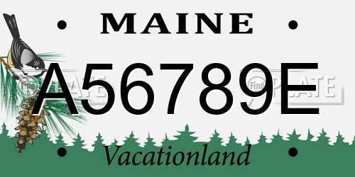 A56789E Maine License Plate
