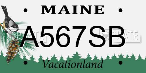 A567SB Maine License Plate