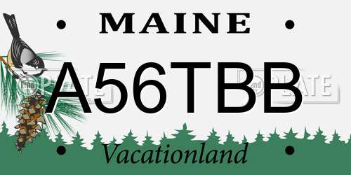 A56TBB Maine License Plate