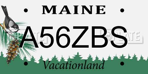A56ZBS Maine License Plate