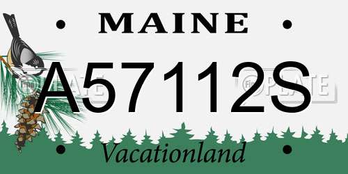 A57112S Maine License Plate