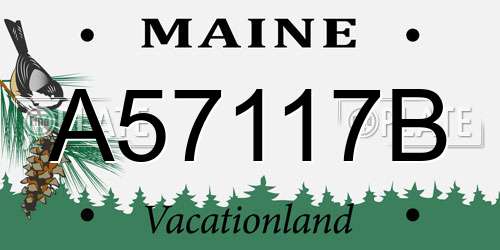 A57117B Maine License Plate