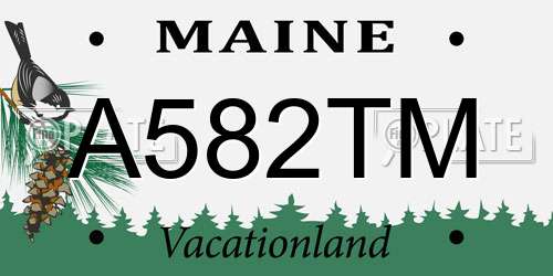 A582TM Maine License Plate