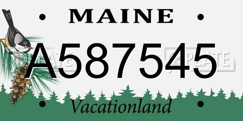 A587545 Maine License Plate