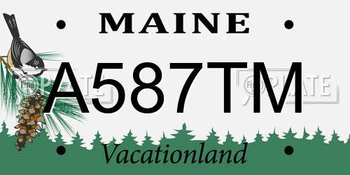 A587TM Maine License Plate