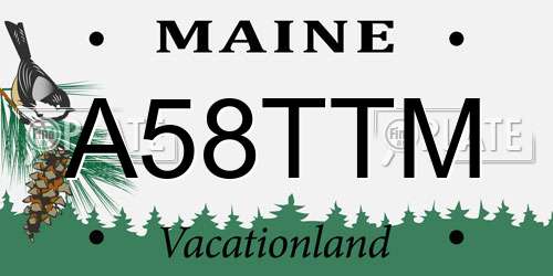 A58TTM Maine License Plate