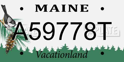 A59778T Maine License Plate