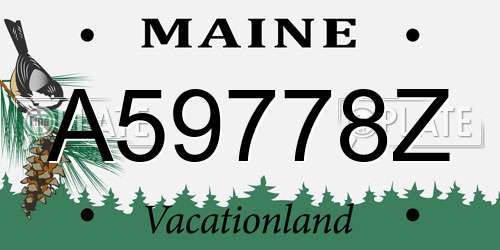 A59778Z Maine License Plate