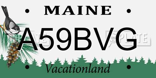 A59BVG Maine License Plate