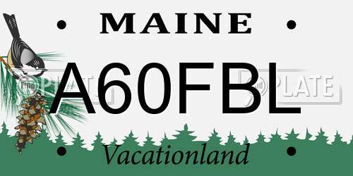 A60FBL Maine License Plate