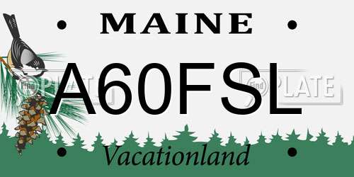 A60FSL Maine License Plate