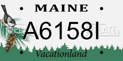 A6158I Maine License Plate