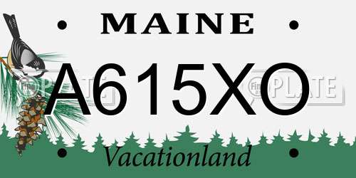 A615XO Maine License Plate